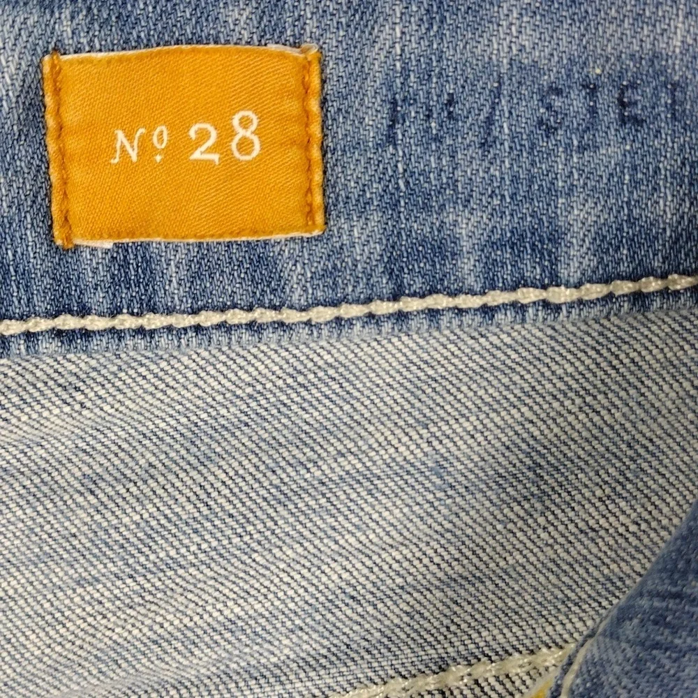 Pilcro and the Letterpress Blue Light Wash Whiskering Mid Rise Straight Leg Jean - Picture 6 of 13